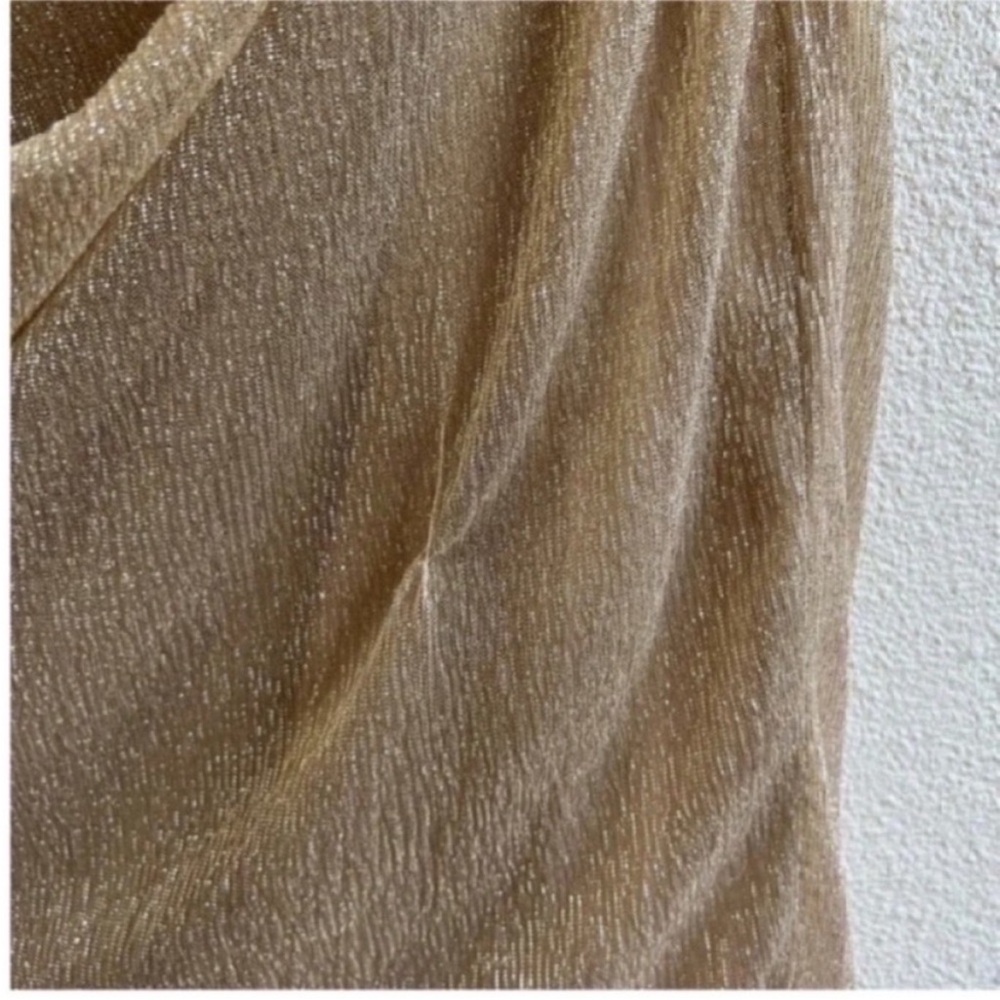 Talbot Runhof Gold Ruched Cocktail Dress - Picture 9 of 10